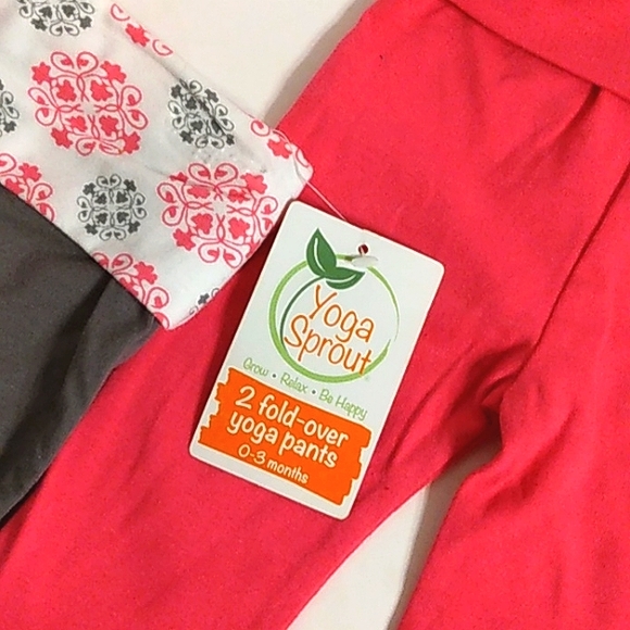 NWT Newborn YOGA SPROUT Set 2 Fold-over Flare Adorable Pants Set - Picture 3 of 8